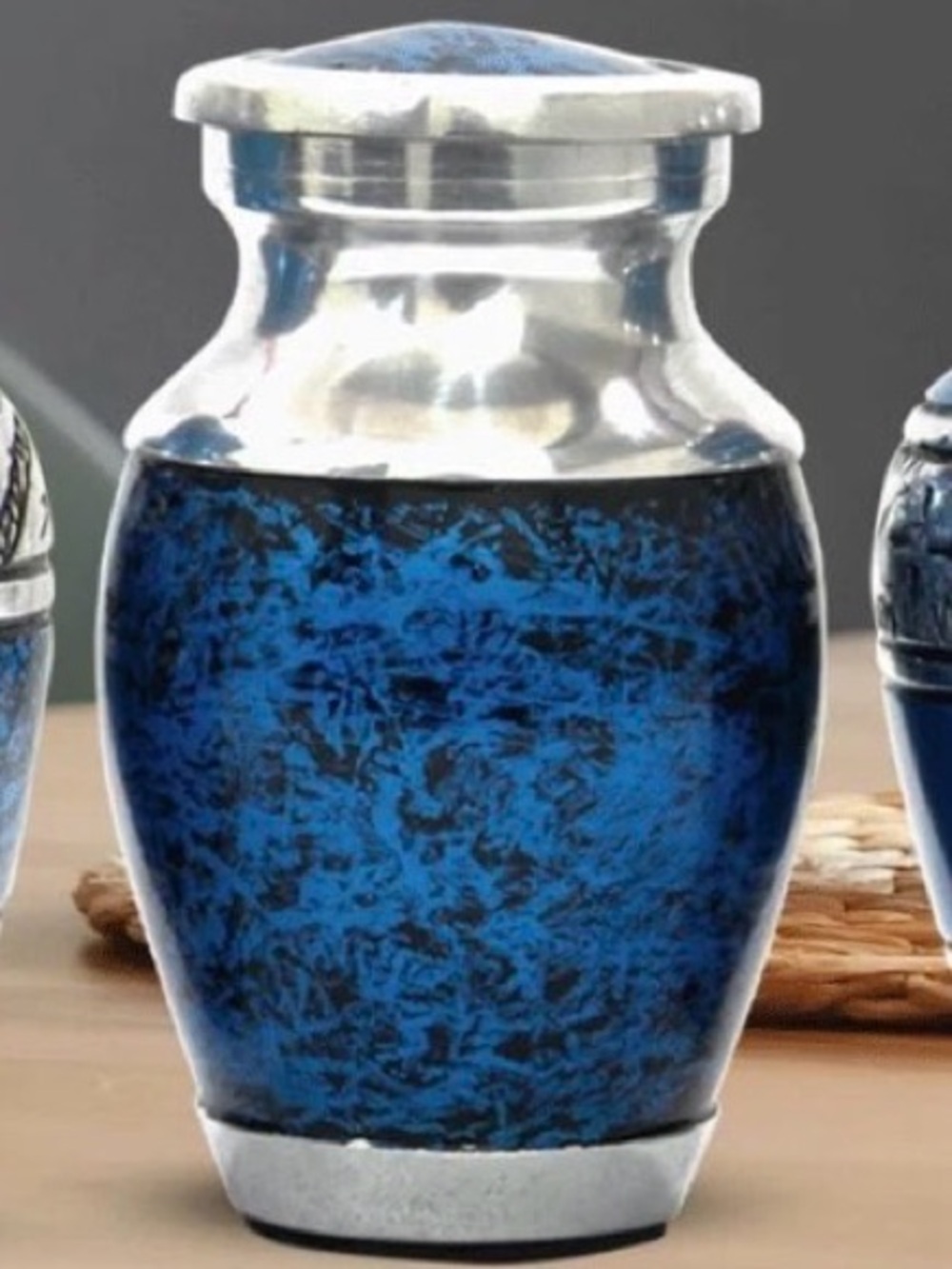 Solace Forever Elegant Metal Handcrafted Small Cremation Urn for Human Ashes.